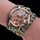 thumbnail image 4 of Reloj de pulsera tejido de múltiples capas para mujer Reloj de pulsera de cuarzo de aleación con esfera floral (verde), 4 of 4