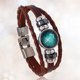 thumbnail image 2 of Pulsera unisex de estilo vintage con 12 constelaciones, pulsera tejida de aleación de piel sintética (Sagitario), 2 of 2