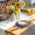 thumbnail image 4 of Country Star Farm Round Placemats Set of 8 for Dinning Tables,Heat-proof Braided Table Mats 15 Inch,Red Blue Patriots Stripe American Flag Washable Place Mat for Kitchen Restaurant Party Table Decor, 4 of 9