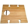 thumbnail image 3 of Portable Wooden Folding Picnic Beach Table with Glass Holder  Square, 3 of 10