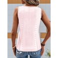 thumbnail image 3 of Tank Top for Women Loose Fit Sleeveless V Neck Tops Dressy Casual Eyelet Summer Flowy Blouse pink XXXL, 3 of 5