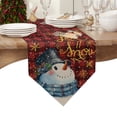thumbnail image 4 of Table Runner Dresser Scarves Winter Christmas Snowman Snowflake Cotton Linen Burlap Table Cover Black Red Buffalo Plaid Table Runners for Family Kitchen Dining Holiday Party Banquet Decor, 4 of 5