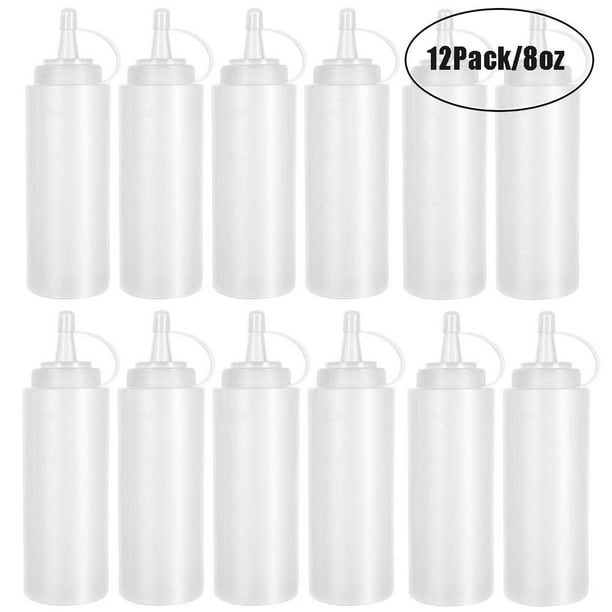12 Pack 8 oz Plastic Squeeze Bottles Multipurpose Squirt Bottles for