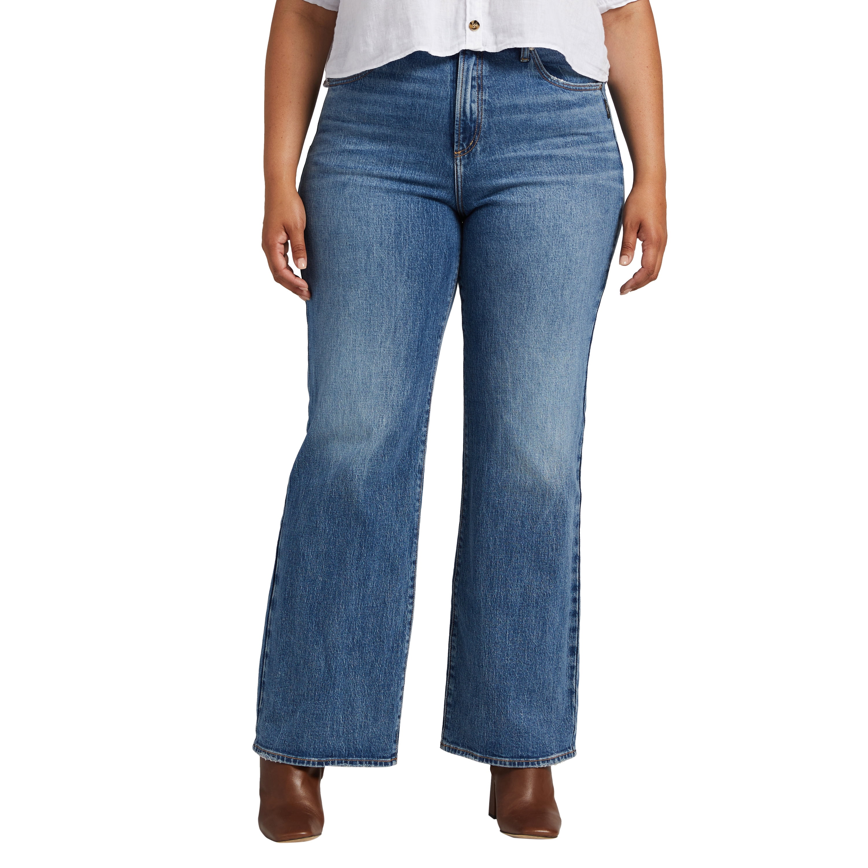 Silver Jeans Co. Plus Size Highly Desirable High Rise Trouser Leg Jeans ...