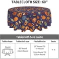 thumbnail image 3 of Thanksgining Turkey Tablecloth Round 60 Inch Table Cloth Cover Mat Holiday Party Decoration for Dining Room Home Kitchen Picnic, 3 of 6