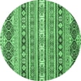 thumbnail image 1 of Ahgly Company Indoor Round Abstract Emerald Green Modern Area Rugs, 4' Round, 1 of 4