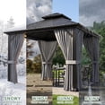 thumbnail image 6 of NETAJE 10x10 FT Hardtop Gazebo, Heavy Duty Gazebo with Aluminum Frame, Galvanized Steel Double Roof & Mosquito Net for Garden, Patio, Grey, 6 of 7