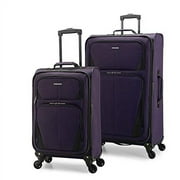U.S. Traveler Aviron Bay Expandable Softside Luggage with Spinner Wheels, Purple, 3-Piece Set (23/27/31)
