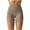 Coffee, variant on Women's Solid Color Yoga Shorts - Double Brushed, High Waist Compression, Three-Quarter Length, Nylon Spandex, XS-XL Sizes, Workout/Pilates