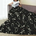 thumbnail image 6 of Bingfone Happy Skeletons Dancing Print Flannel Fleece Blanket Throw Blanket for Bed,Sofa,Couch,Travel,Camping(60"x50" ), 6 of 8