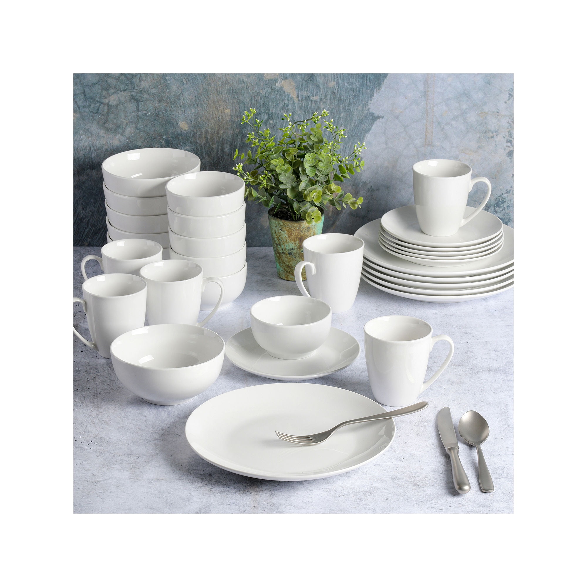 Gibson Home Ogalla 30-Piece Dinnerware Set - White