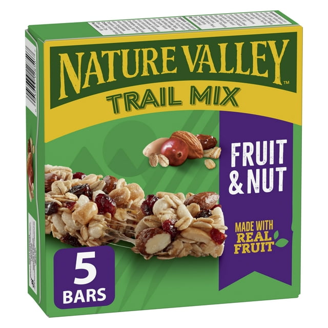 Nature Valley Chewy Trail Mix Granola Bars, Fruit and Nut, 5 Bars