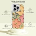 thumbnail image 2 of Phone Case for iPhone 14 Case for Women Girls, Cute Colorful Retro Oil Painting Flower Floral Design with Shiny Bling Diamonds Camera Cover Silicone Shockproof Protective, 2 of 7