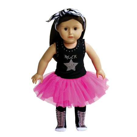 Super Cute Rock  Star Tutu  Set  for Dolls Walmart com