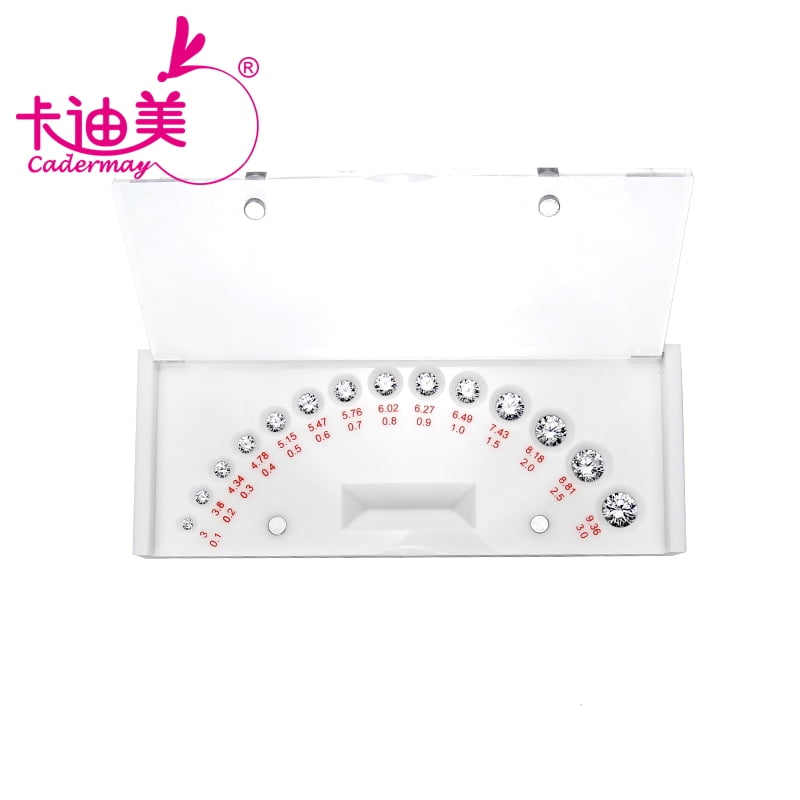 CADERMAY 4Cs Tester Teaching Tool Display Diamond Standard Scale Master Stone Round laser Cubic Zirconia Stone Jewelry
