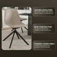 thumbnail image 4 of LeisureMod Markley Modern Dining Chair – Leather Upholstered, 360° Swivel, Ergonomic Design, Powder-Coated Iron Legs – Ideal for Home, Kitchen, Restaurants, and Cafes in Taupe, 4 of 13