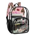 thumbnail image 2 of Large Clear PVC Backpack Heavy Duty See Through Backpack for Adults Work Travel, Leopard Cherry Bows Printed 12L, 2 of 8