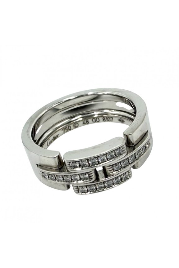 Pre-Owned Cartier women's ring, Maillon Panthre, 18k white gold (WG750), size 48, silver,...