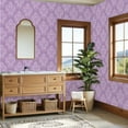 thumbnail image 4 of Peel and Stick Wallpaper 23.6in x 9.8ft Lavender Damask Elegant Swirls Floral Details Contact Paper Vinyl Self-Adhesive Removable Wall Paper for Bedroom DIY Home Decor Renter Friendly, 4 of 8