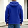 thumbnail image 7 of Fengqque Men's Hooded Color‑Block Jacket Drawstring Full Zip Long Sleeve Casual Outerwear with Chest Pockets Blue 2XL, 7 of 7