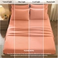 thumbnail image 4 of Lux Decor Full Size Bed Sheets - 6 Piece Ultra-Soft Microfiber Sheets Set, Deep Pocket Fitted Sheet, Flat Sheet & 4 Pillowcases, Breathable Hotel Luxury, OEKO-TEX Certified, Coral, 4 of 10