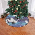 thumbnail image 2 of FMSHPON Crane Pattern Xmas Christmas Tree Skirt Stand Mat for Holiday Party Decoration Indoor Outdoor 36 inches, 2 of 3