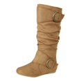 thumbnail image 1 of Forever Link Bottes Mi-Mollet à Talon Plat pour Femmes Klein-70 Bout Rond Fermé Boucle, Beige, 6, 1 of 3