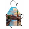 thumbnail image 1 of European Apron Scenic Summer View at Sunset Copenhagen Denmark Old Scandinavian View City Europe, Unisex Kitchen Bib Apron with Adjustable Neck for Cooking Baking Gardening, Multicolor, by Ambesonne, 1 of 3