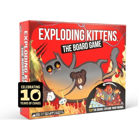 Exploding Kittens: The Board Game - The Action Packed Party Game to Celebrate their 10th Birthday - for 2-6 Players Aged 7 