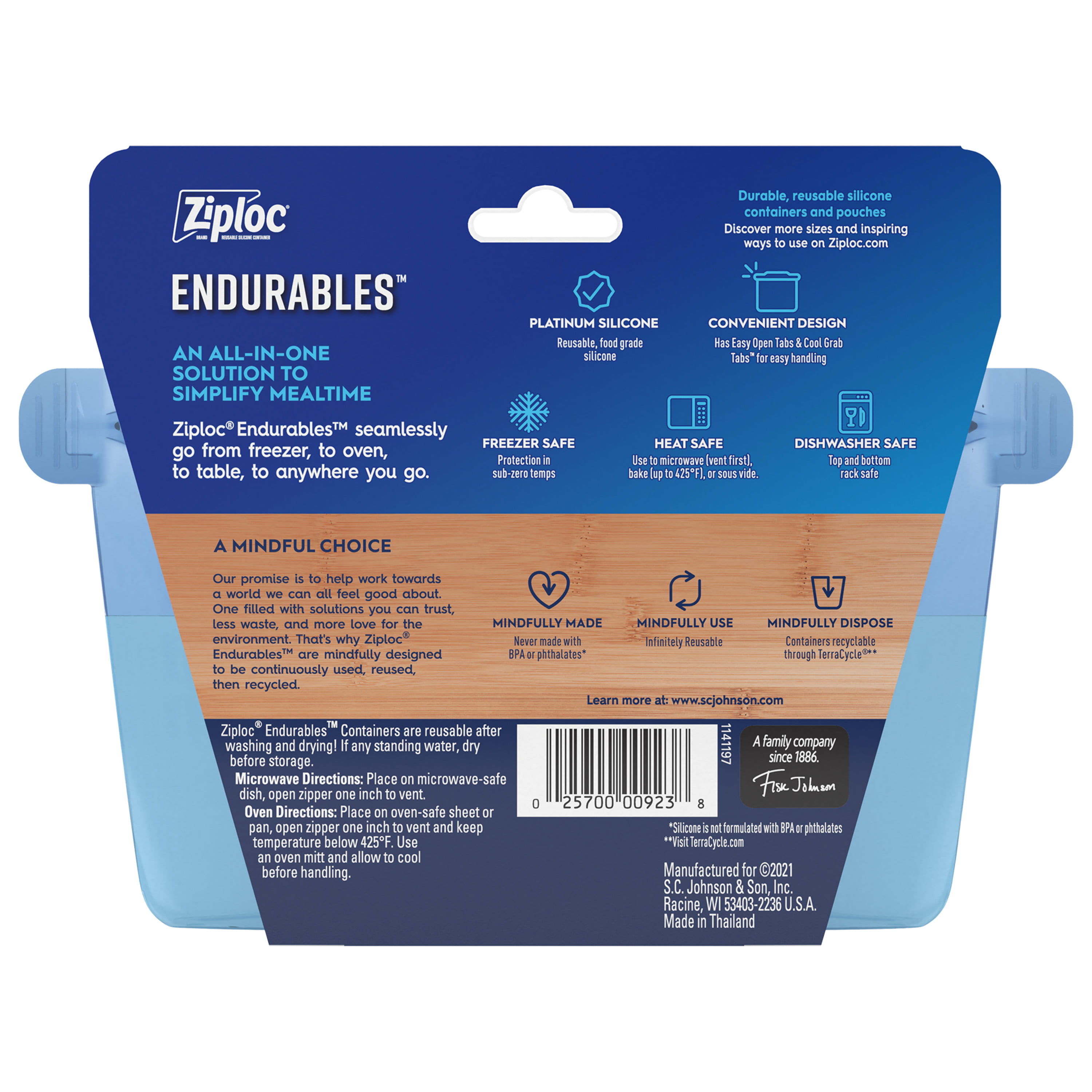 Ziploc Endurables Large Pouch, Half Gallon, 8 cups, 64 fl oz, Reusable  Silicone, From Freezer, to Oven, to Table