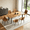 Walnut+Brown(A), variant on 63.2"-78.9" Extendable Dining Table Set for 4-8 People,7 Piece Large Kitchen Table Set with 6 Chairs for Farmhouse, Dining Room,Living Room
