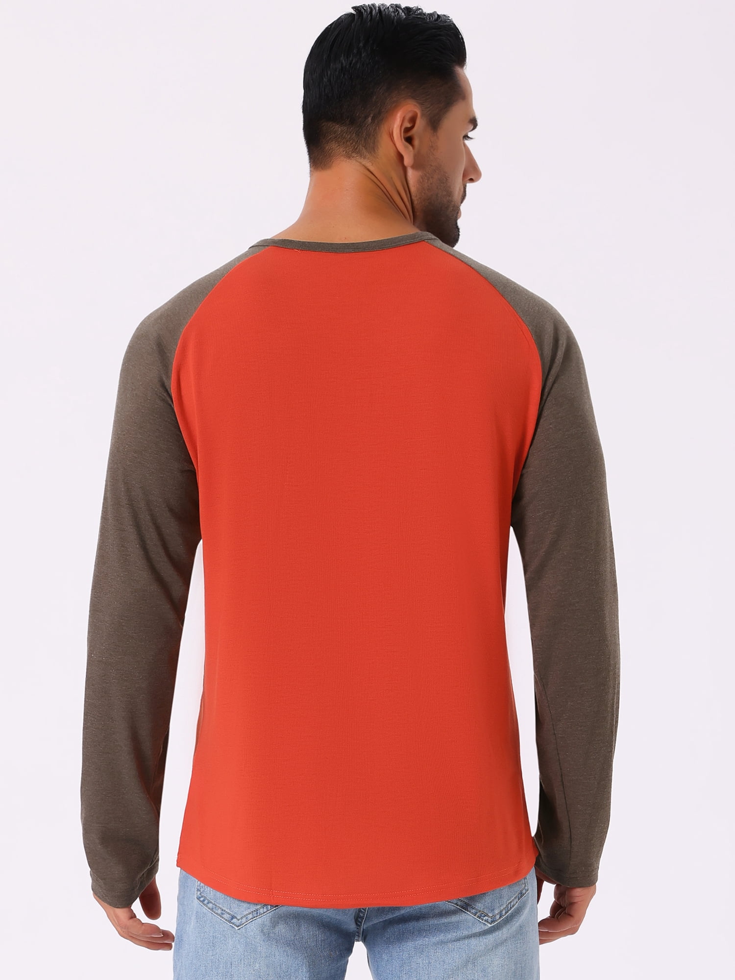 DARING DIVA Men's Raglan Long Sleeve Tee Shirt Baseball Henley T-Shirts XL Red