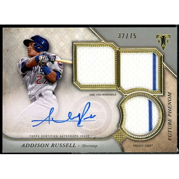 Addison Russell JSY AU Card 2017 Topps Triple Threads Silver #RPAARU