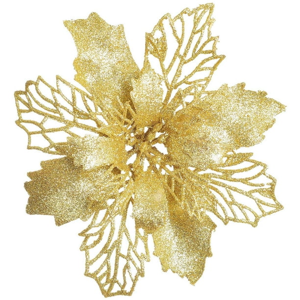 Download Coolmade 16 Pcs Christmas Poinsettia Flowers, Artificial ...