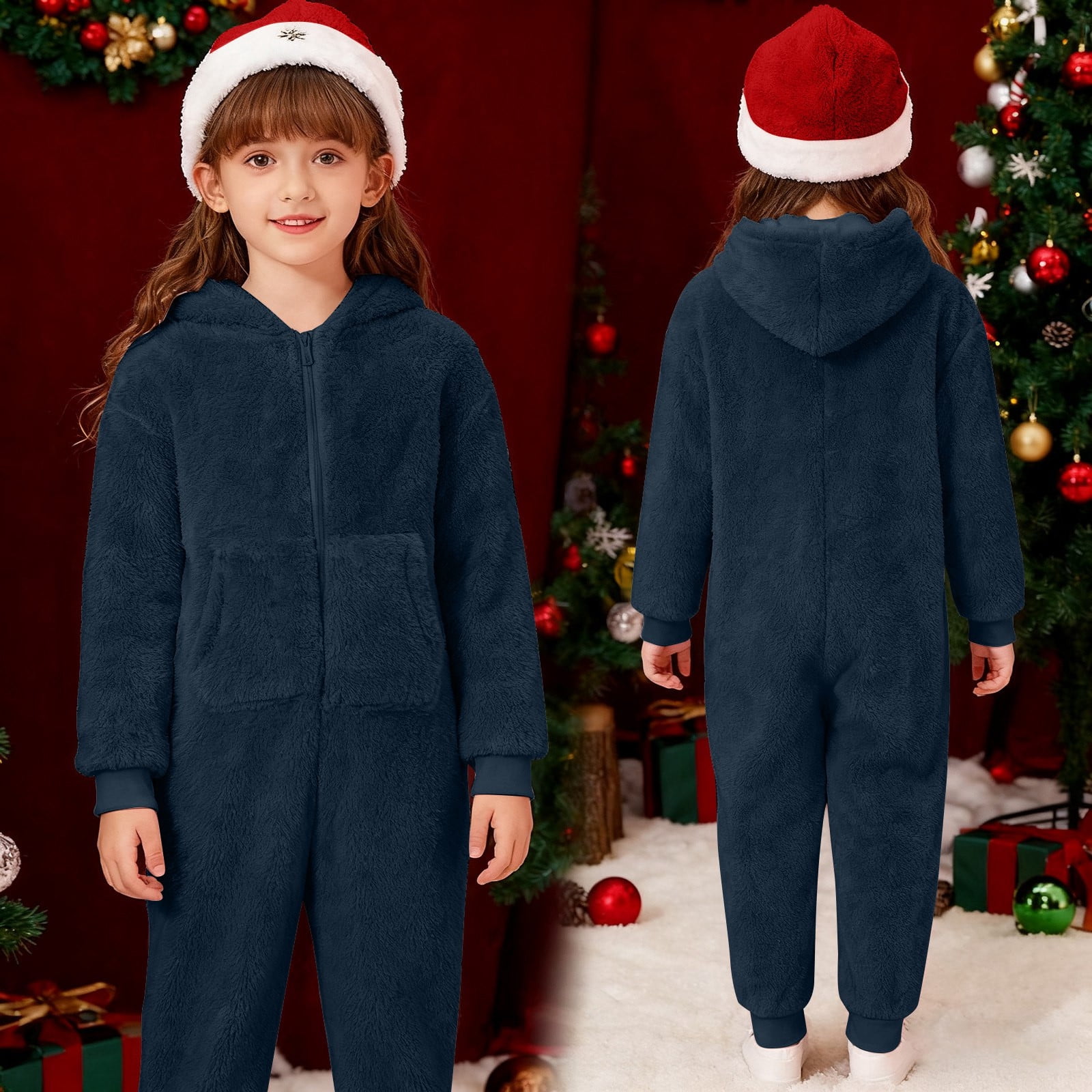 RTKFRFLM Boys Winter Jumpsuit, Hooded One-Piece Romper with Lining for Kids
