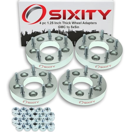 Sixity Auto 4 pc 5x4.75" to 5x5" Wheel Spacers Adapters 1.25" compatible with GMC Jimmy Sonoma Thick