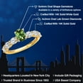 thumbnail image 2 of Gem Stone King 14K Two Tone Gold Green Tourmaline and Lab Grown Diamond Engagement Ring for Women | 1.40 Cttw | Oval 6X4MM | Gemstone October Birthstone | Size 7, 2 of 6