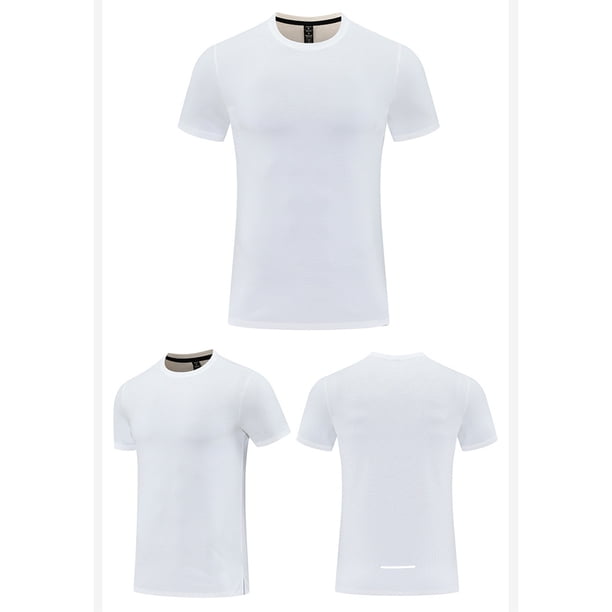 Tops para hombre, blusas y camisas de manga corta con cuello redondo para hombre, blusas de poliéster transpirables de manga corta para deportes al aire libre, correr y hielo de verano para hombre.