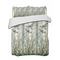 thumbnail image 2 of Dark Green Grass Twin XL Size Down Alternative Comforter,Lightweight Comforter Quilt Bedding Set with Pillow Shams Flower Dragonfly Retro Pastoral Rustic Bed Comforter Duvet Insert 68"x98", 2 of 7