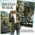 thumbnail image 3 of Women's Waterproof Active Outdoor Hiking Rain Jacket Lightweight Hooded Windbreaker with Pockets | CSEONE, Army Green L, 3 of 9