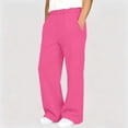 thumbnail image 3 of Lutiedan Sweatpants for Girls Wide Leg Athletic Workout Running Pants High Waisted Jogger Pants with Pockets,Hot Pink,10-11 Years, 3 of 7