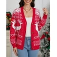 thumbnail image 5 of Yesfashion Womens Christmas Casual Lightweight Long Sleeve Open Front Cardigan Sweaters, 5 of 8