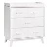 Babyletto Scoot 3-Drawers Wood Dresser w/Removable Changing Tray in White
