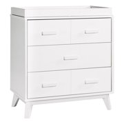 Babyletto Scoot 3-Drawers Wood Dresser w/Removable Changing Tray in White