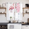 thumbnail image 2 of Pink Flamingo Kitchen Curtains Small Short 39 Inch Length, Summer Animal Gradient Watercolor Grommet Top Bedroom Living Room Curtains, Light Filtering Cafe Curtain Drapes 2 Panels Set 55''x39'', 2 of 9