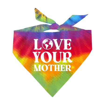 Love Your Mother Earth Love Your Planet Scrunch Tie Dye Triangle Dog Bandana