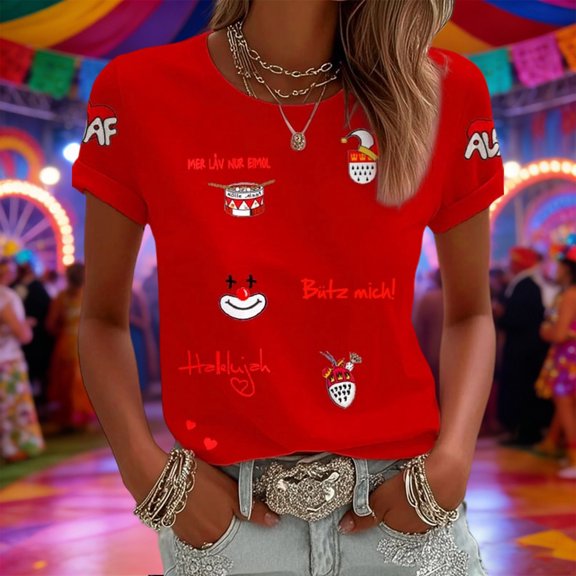 MAIHAN Womens T Shirts Loose Fit Casual Summer Funny Printed Graphic Shirts Summer T Shirt Funny Tshirts Shirts for Women