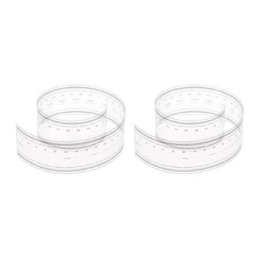 Uxcell 2pcs Film Flexible Ruler 40cm 0.1mm Scale with R Angle & Width Lines PET Plastic Folding Straight Ruler