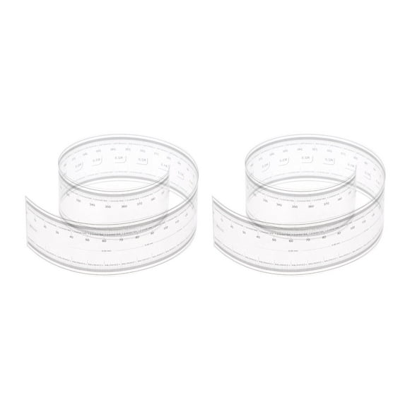 Unique Bargains 2 Pcs Règle Flexible pour Film 40cm Échelle 0.1mm avec Lignes d'Angle et de Largeur Règle Droite Pliante en Plastique pour Animaux