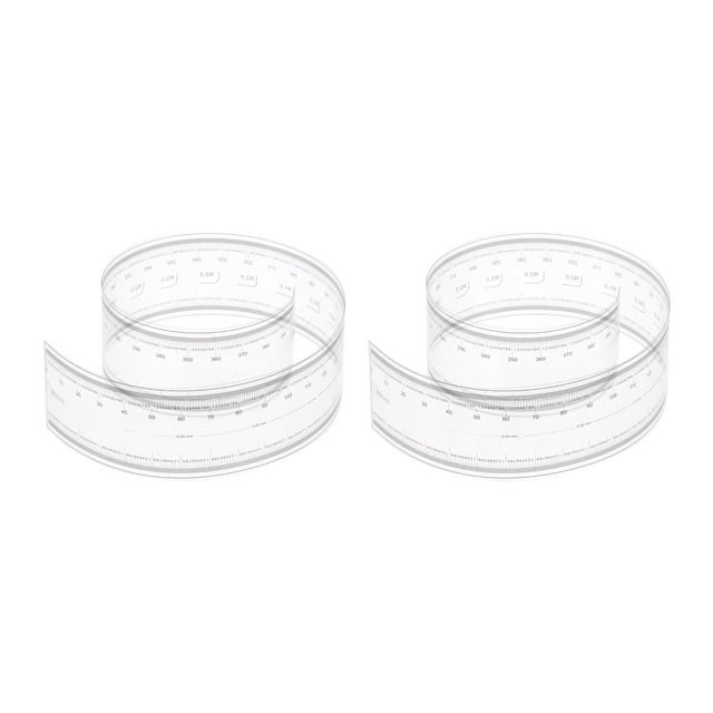Unique Bargains 2pcs Film Flexible Ruler 40cm 0.1mm Scale with R Angle & Width Lines PET Plastic Folding Straight Ruler